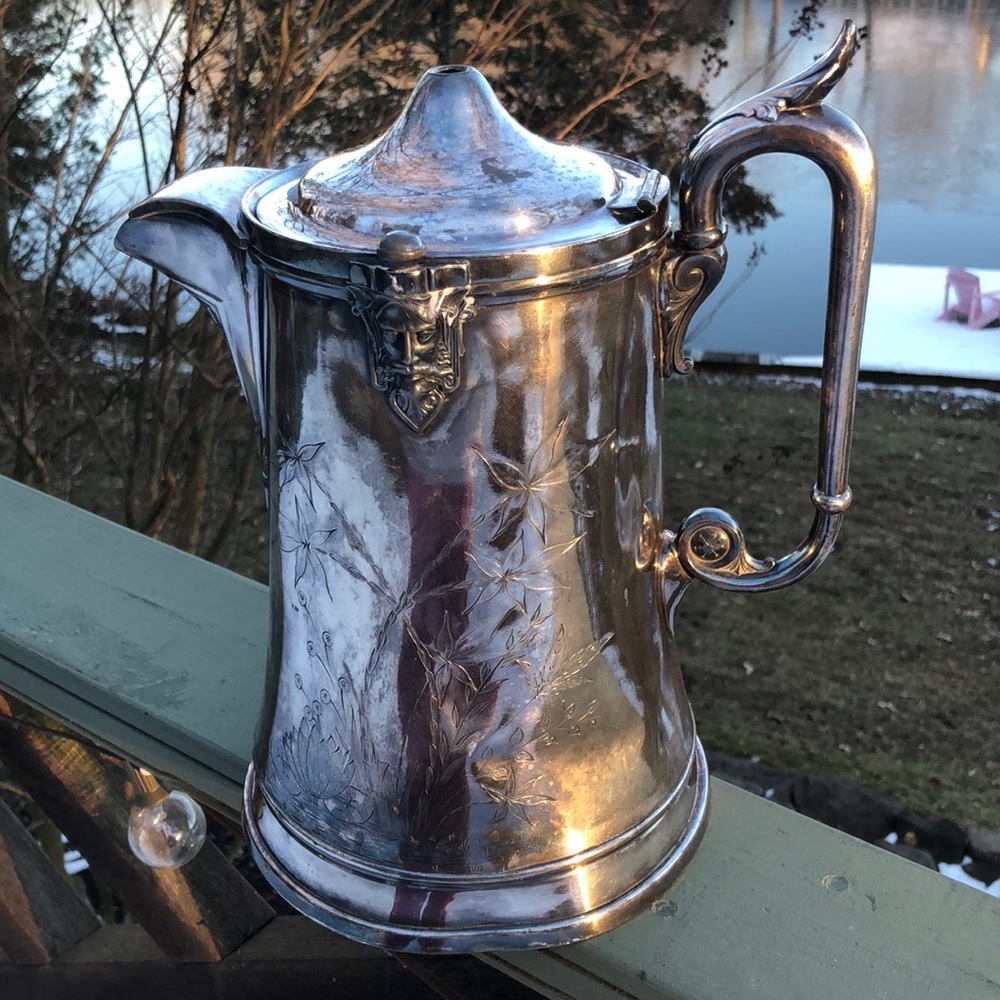 Large Vintage hotel silver pitcher